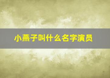 小燕子叫什么名字演员