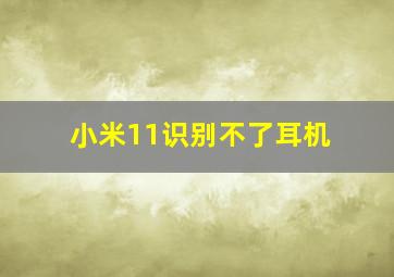 小米11识别不了耳机