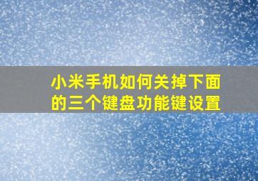 小米手机如何关掉下面的三个键盘功能键设置