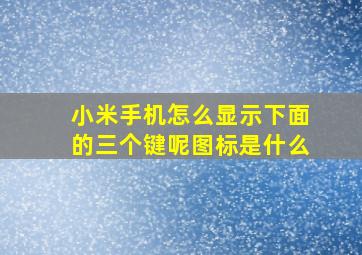 小米手机怎么显示下面的三个键呢图标是什么