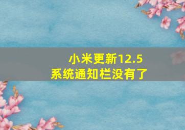 小米更新12.5系统通知栏没有了