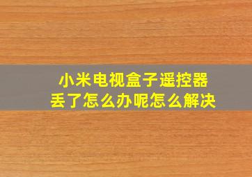 小米电视盒子遥控器丢了怎么办呢怎么解决