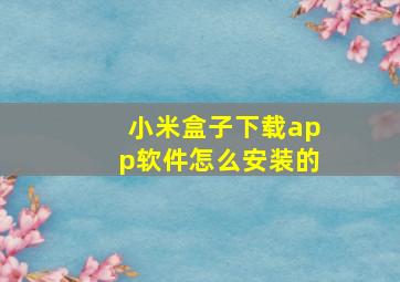 小米盒子下载app软件怎么安装的