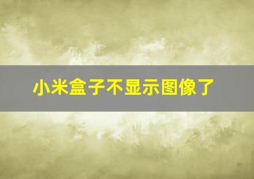 小米盒子不显示图像了