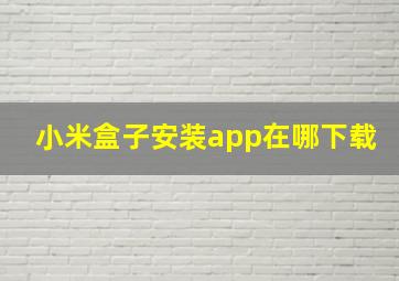 小米盒子安装app在哪下载