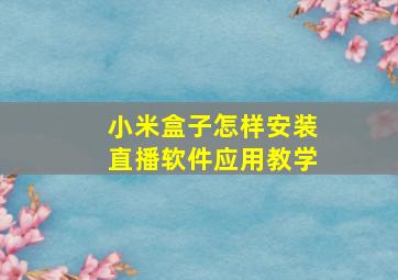 小米盒子怎样安装直播软件应用教学