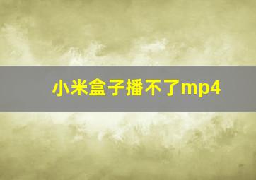 小米盒子播不了mp4