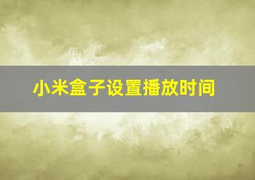 小米盒子设置播放时间