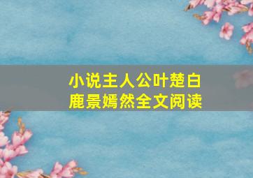 小说主人公叶楚白鹿景嫣然全文阅读