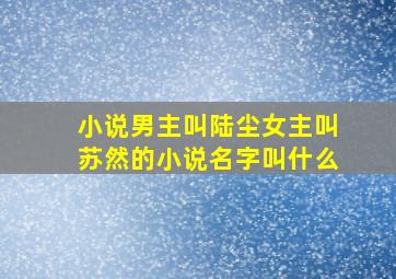 小说男主叫陆尘女主叫苏然的小说名字叫什么