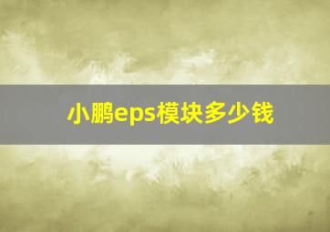 小鹏eps模块多少钱