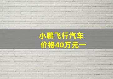 小鹏飞行汽车价格40万元一