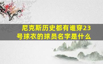 尼克斯历史都有谁穿23号球衣的球员名字是什么