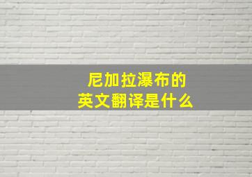 尼加拉瀑布的英文翻译是什么