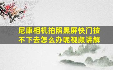 尼康相机拍照黑屏快门按不下去怎么办呢视频讲解