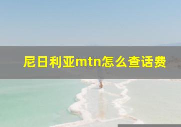 尼日利亚mtn怎么查话费