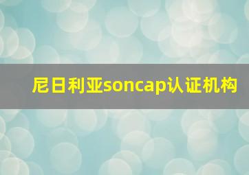 尼日利亚soncap认证机构