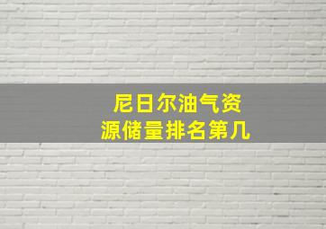 尼日尔油气资源储量排名第几