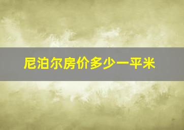 尼泊尔房价多少一平米