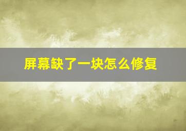 屏幕缺了一块怎么修复