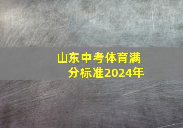 山东中考体育满分标准2024年