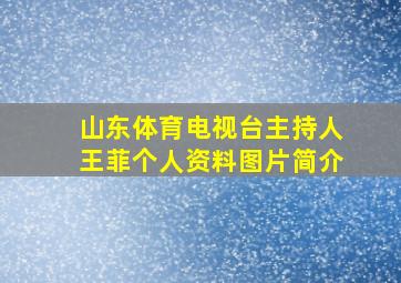 山东体育电视台主持人王菲个人资料图片简介