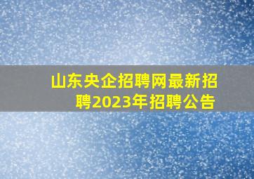 山东央企招聘网最新招聘2023年招聘公告