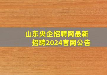 山东央企招聘网最新招聘2024官网公告