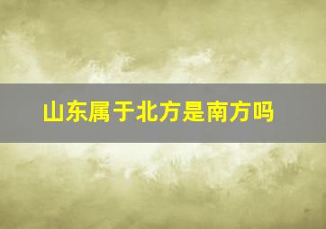 山东属于北方是南方吗