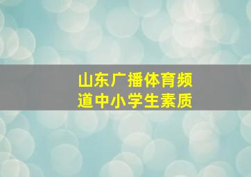 山东广播体育频道中小学生素质