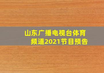 山东广播电视台体育频道2021节目预告