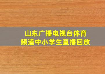 山东广播电视台体育频道中小学生直播回放