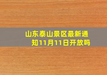 山东泰山景区最新通知11月11日开放吗