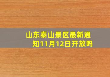 山东泰山景区最新通知11月12日开放吗