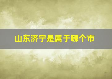 山东济宁是属于哪个市