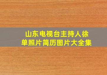 山东电视台主持人徐单照片简历图片大全集