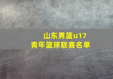 山东男篮u17青年篮球联赛名单