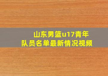 山东男篮u17青年队员名单最新情况视频