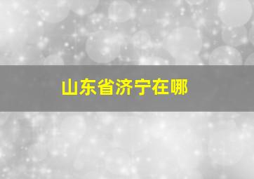 山东省济宁在哪