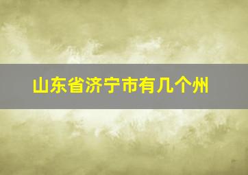 山东省济宁市有几个州