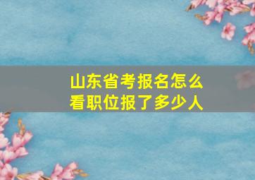 山东省考报名怎么看职位报了多少人