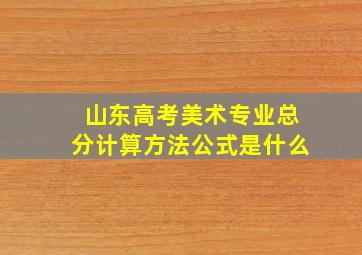 山东高考美术专业总分计算方法公式是什么