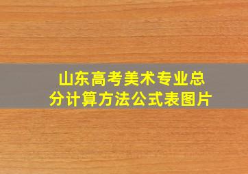 山东高考美术专业总分计算方法公式表图片