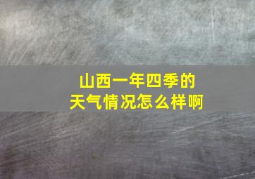 山西一年四季的天气情况怎么样啊