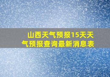 山西天气预报15天天气预报查询最新消息表