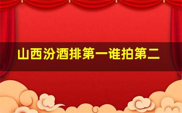 山西汾酒排第一谁拍第二