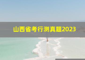 山西省考行测真题2023