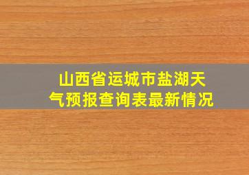 山西省运城市盐湖天气预报查询表最新情况