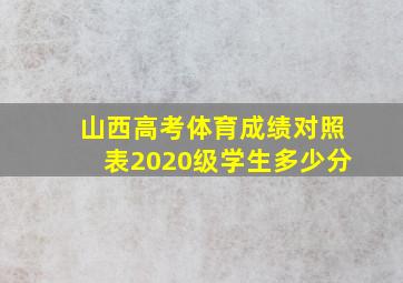 山西高考体育成绩对照表2020级学生多少分