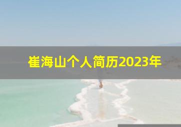 崔海山个人简历2023年